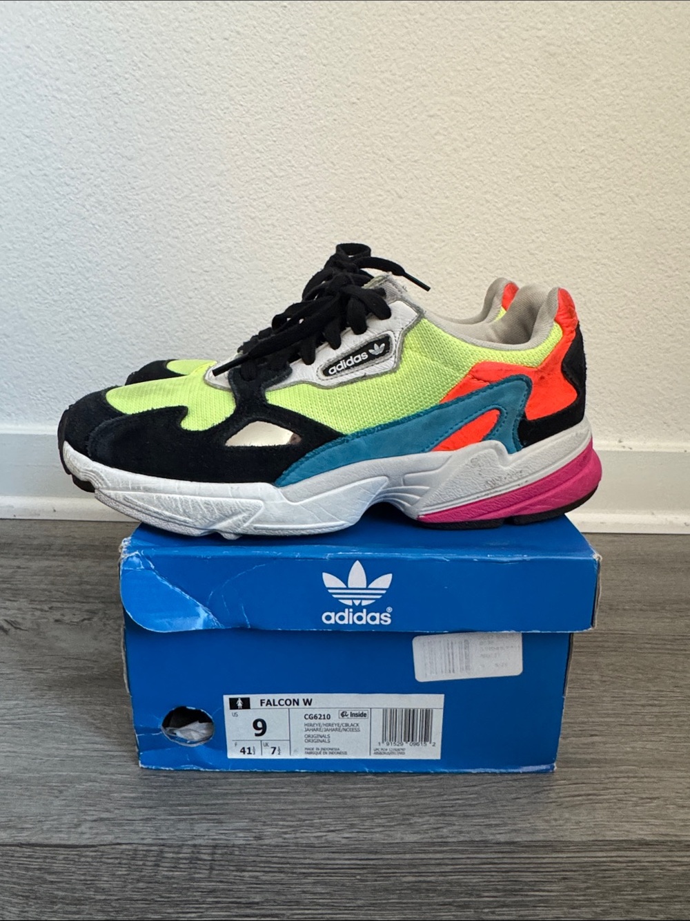 adidas Falcon Hi Res Yellow Multi-Color Sneakers